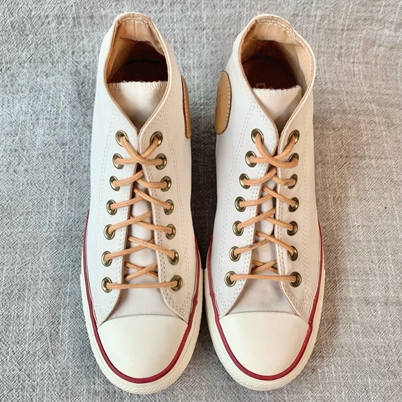 Converse CTAS Lux Mid Hidden Wedge Ivory Peached Canvas Womens Sneaker 8 - Picture 8 of 13
